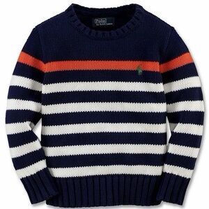 Polo Ralph Lauren Striped Crew Neck Sweater Navy Beach Baby Boy Size 24M